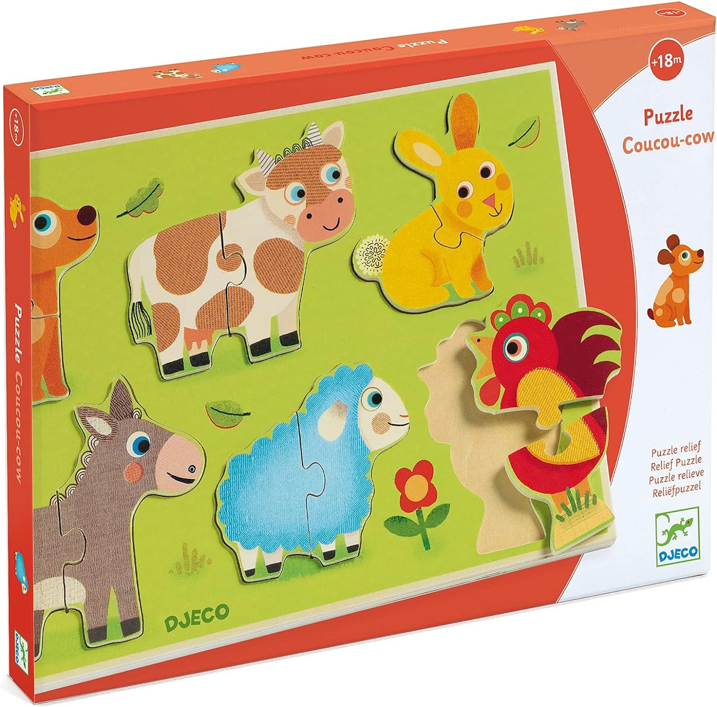 Coucou Cow - Puzzle de Madeira Formas e Animais | Djeco