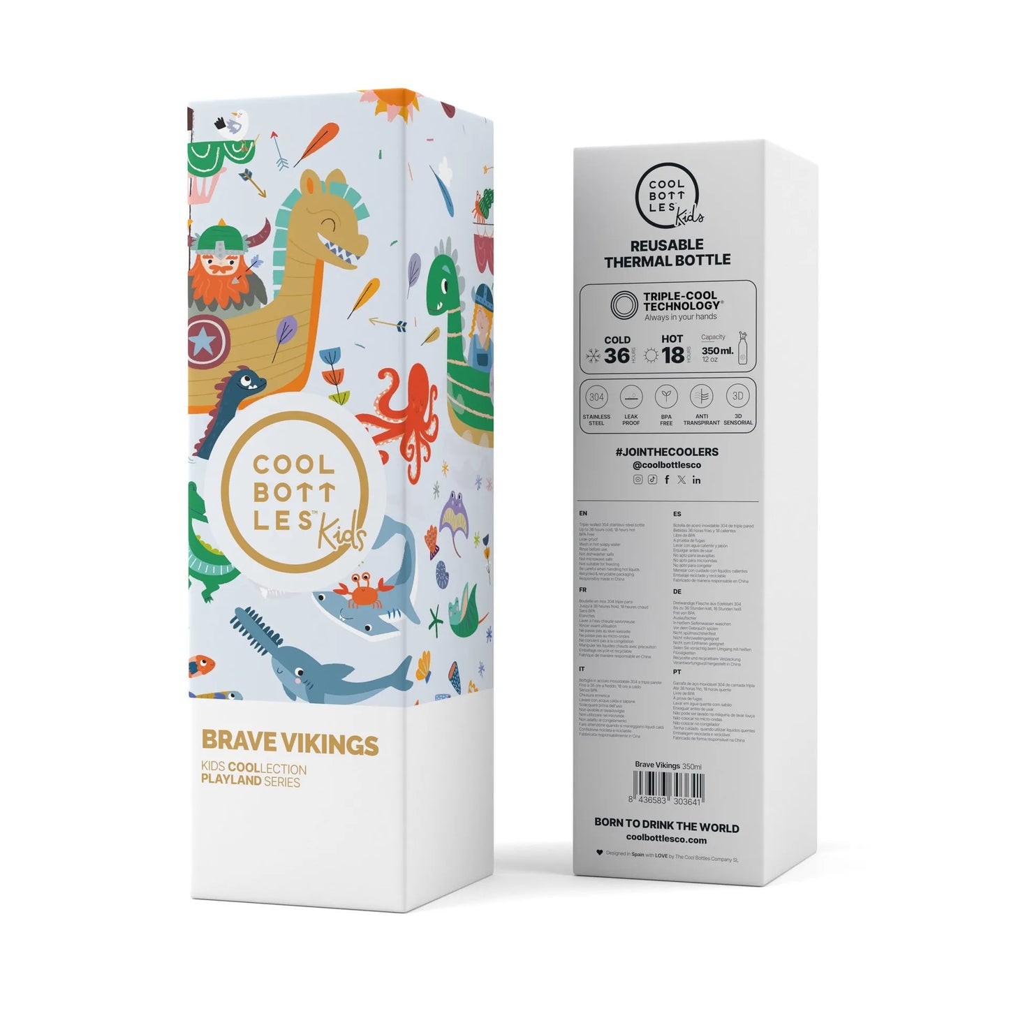 Cool Bottles - Garrafa Térmica 350ml - Brave Vikings