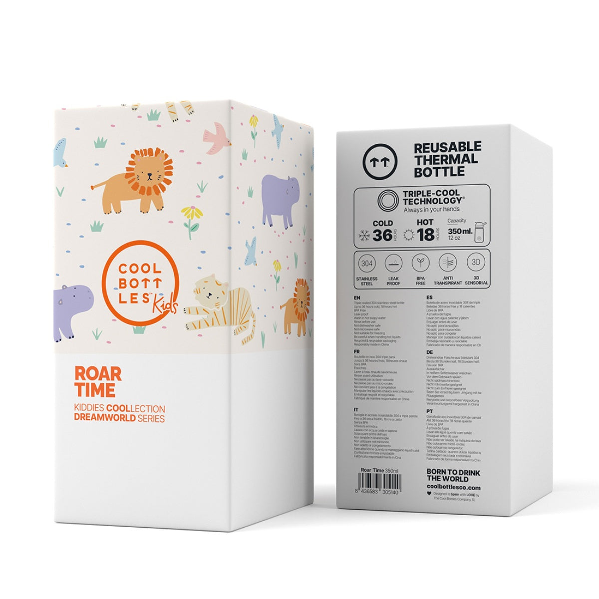 Cool Bottles - Garrafa Térmica 350ml - Roar Time.