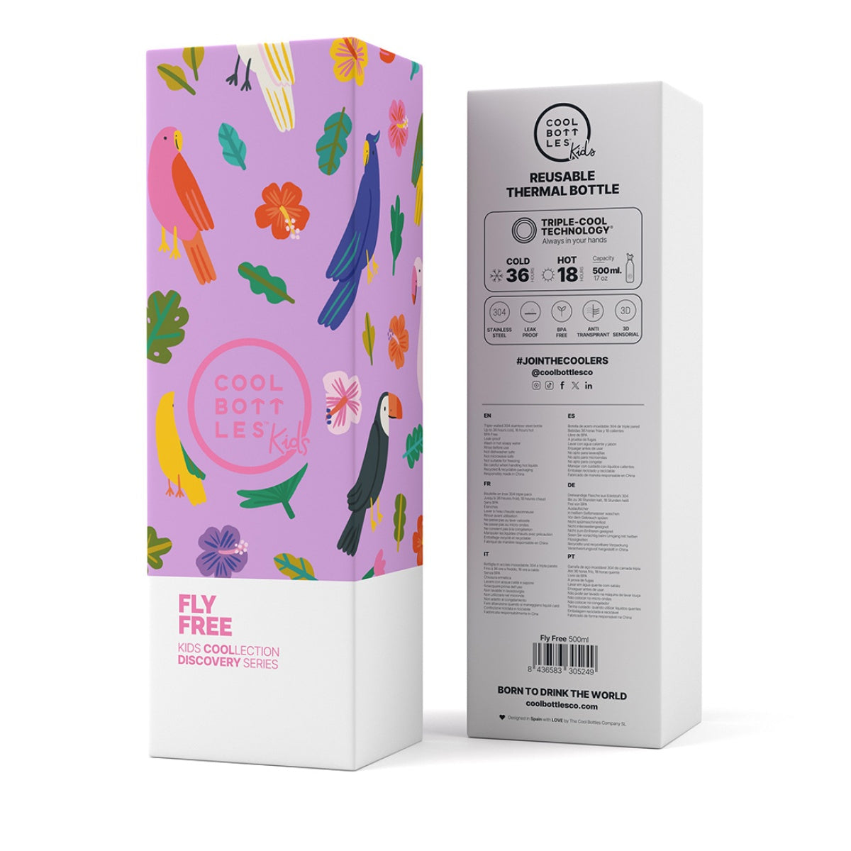 Cool Bottles - Garrafa Térmica 500ml - Fly Free.