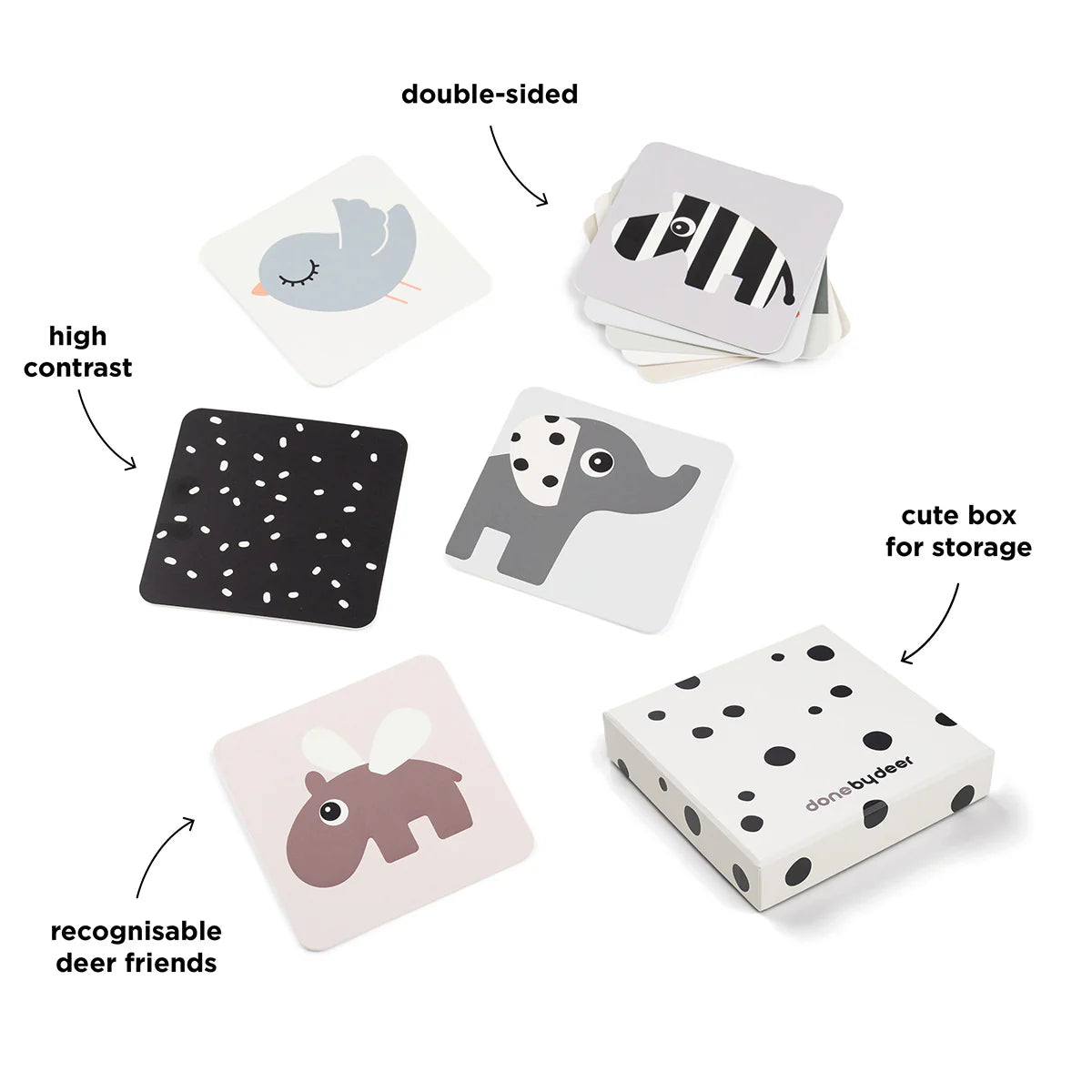 Cartões de Contraste Bebé - Deer Friend | Done by Deer