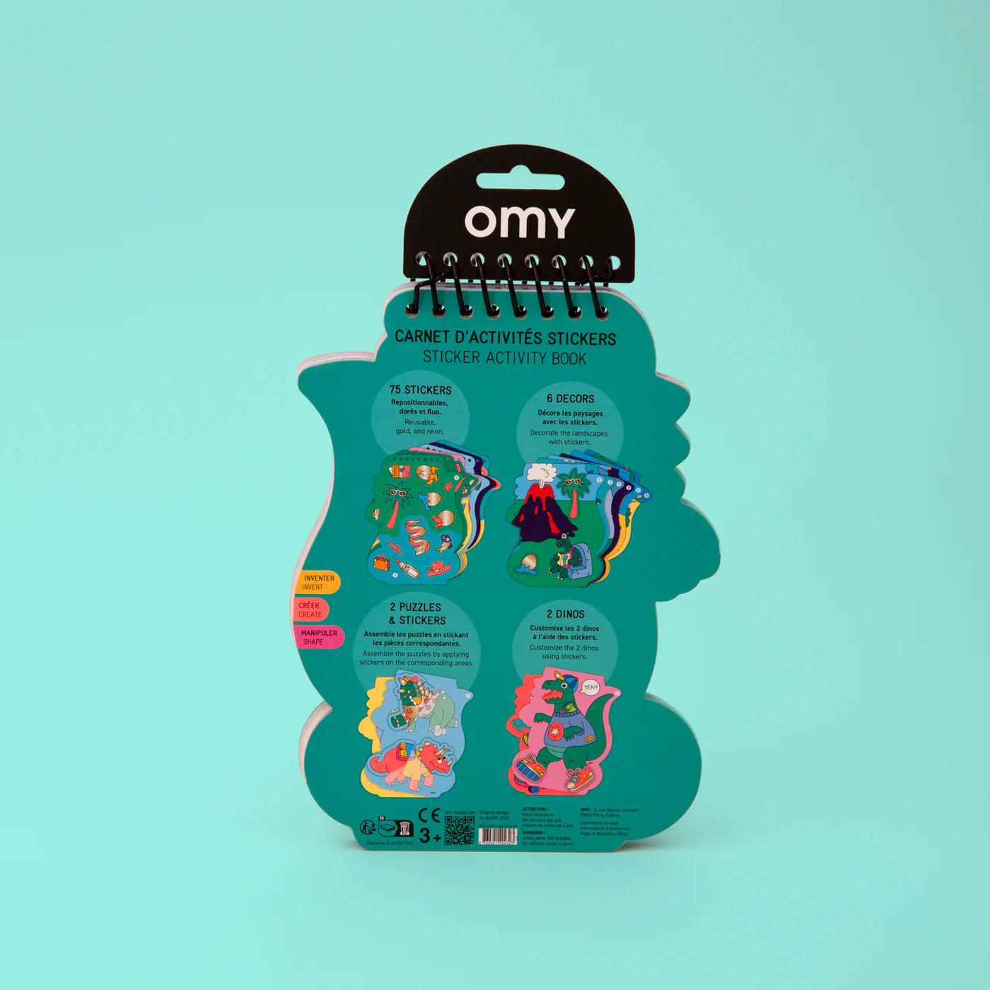 Super Livro de Autocolantes e Colorir - Dino | OMY