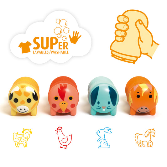Carimbos Infantil - Animais da Quinta  | Djeco