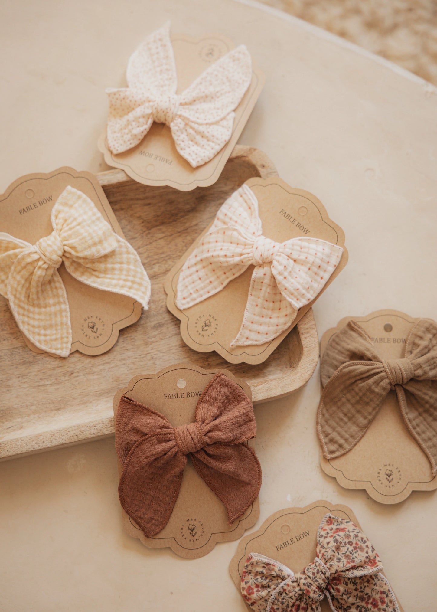 Gancho Cabelo com Laço - Organic Squares | Mrs. Ertha