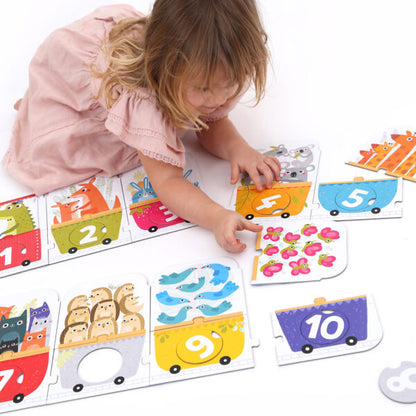 Puzzle Make a Match Number Train | Banana Panda