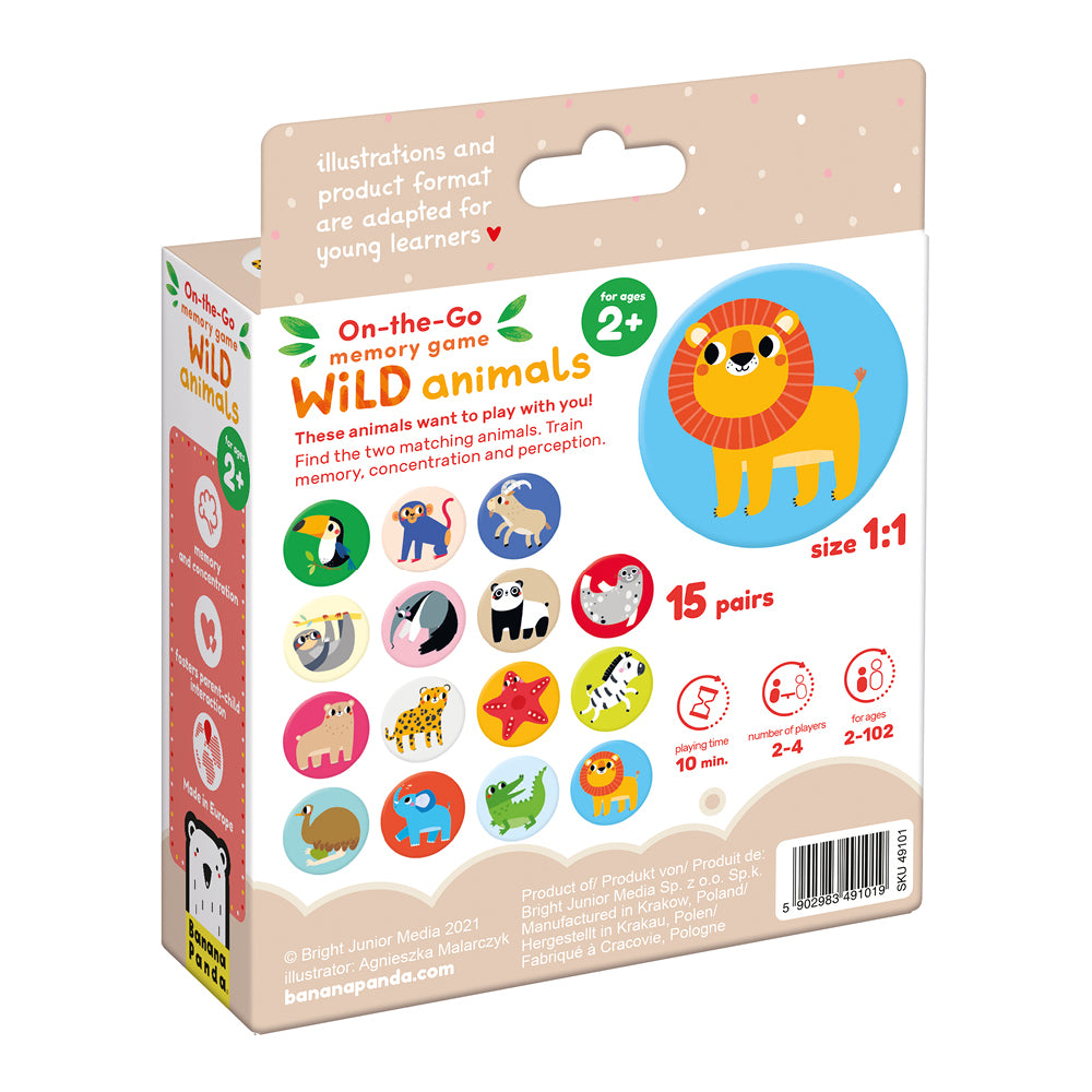 Puzzle On-the-Go Memory Game - Wild Animals | Banana Panda
