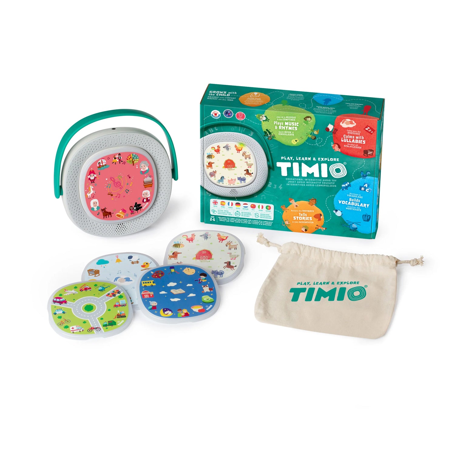 Leitor de Áudio Interactivo e Educativo - Timio - Kit Inicial.