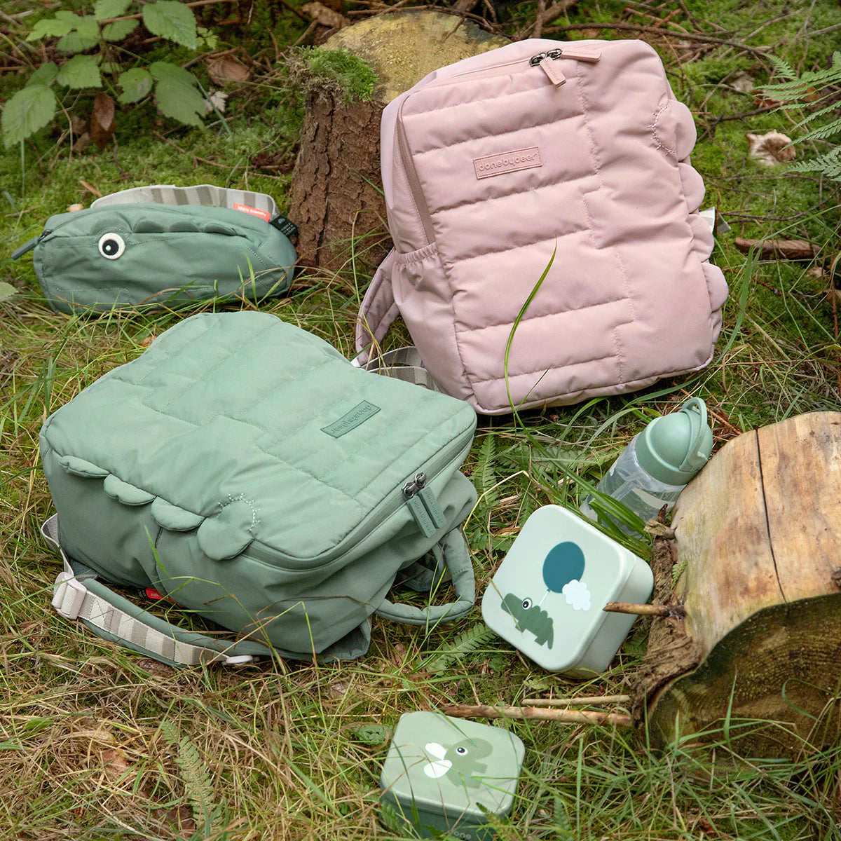 Mochila Infantil Acolchoada - Croco Green | Done by Deer