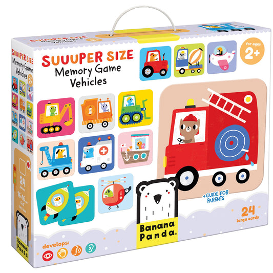 Puzzle Super Size - Jogo da memória Veículos | Banana Panda