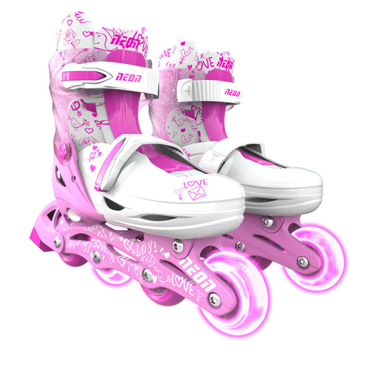 Patins Evolutivos Combo - Rosa Neon - Yvolution