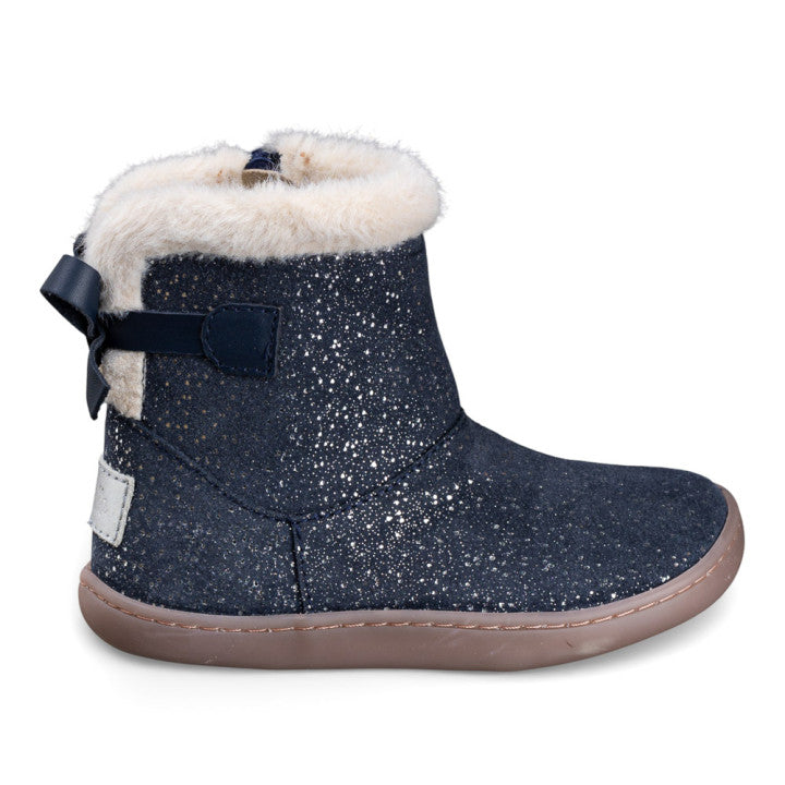 Botas com Pêlo - Laço Azul C/ Brilho Prata | Chetto.