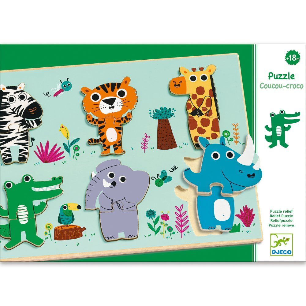 Coucou-croco - Puzzle de Madeira Formas e Animais | Djeco