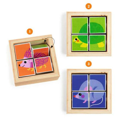 Puzzle Tournibist - Blocos de Madeira com Animais | Djeco