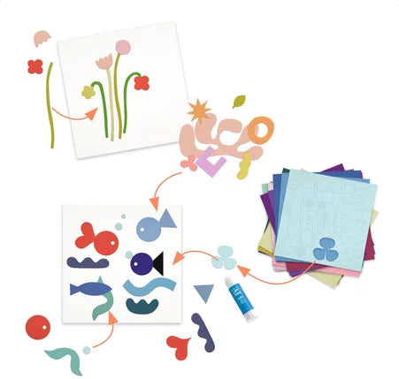 Atividades de Colagem com Papéis Coloridos | Djeco