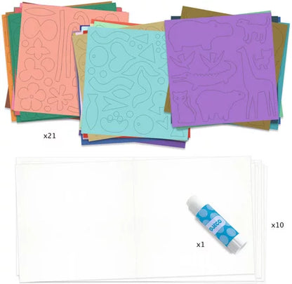 Atividades de Colagem com Papéis Coloridos | Djeco