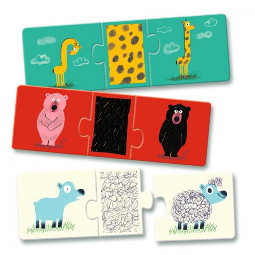 DJECO - Puzzle Trio - Animais Nus