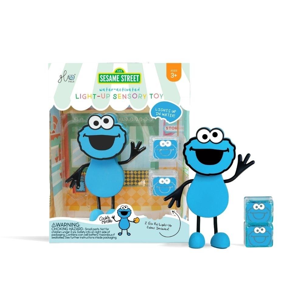 Pack Personagem Cookie Monster + 2 cubos luminosos - Glo Pals