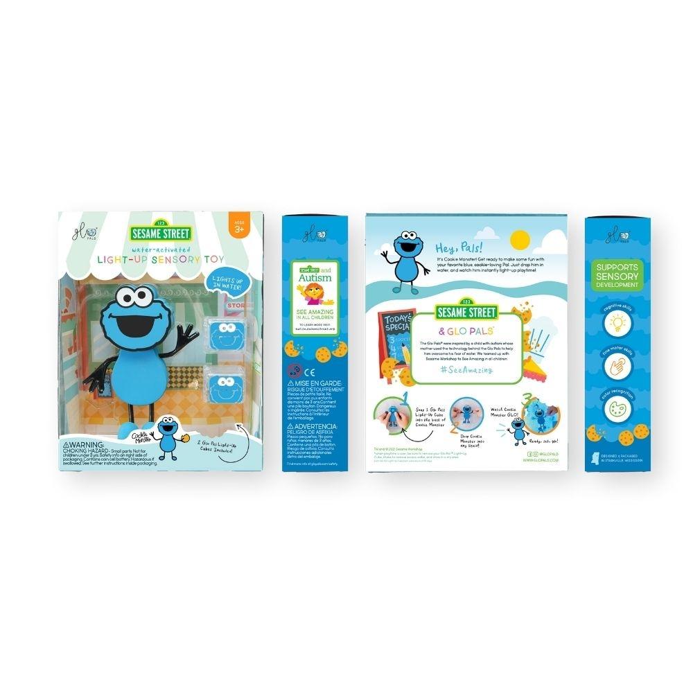 Pack Personagem Cookie Monster + 2 cubos luminosos - Glo Pals