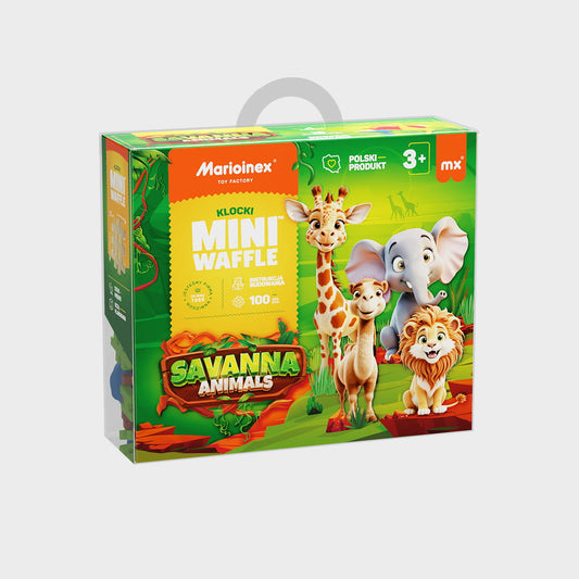 Marioinex - Mini Waffle Animais Savanna - 100 Peças