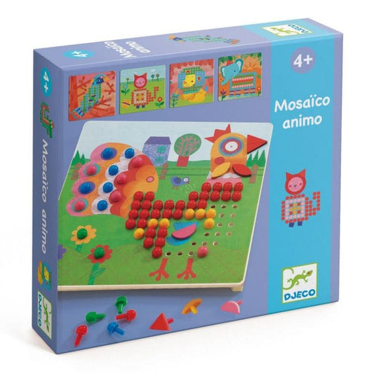 Mosaico Animo - Jogo de Recriar Animais com Pinos | Djeco