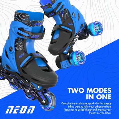 Patins Evolutivos Combo - Azul Neon - Yvolution