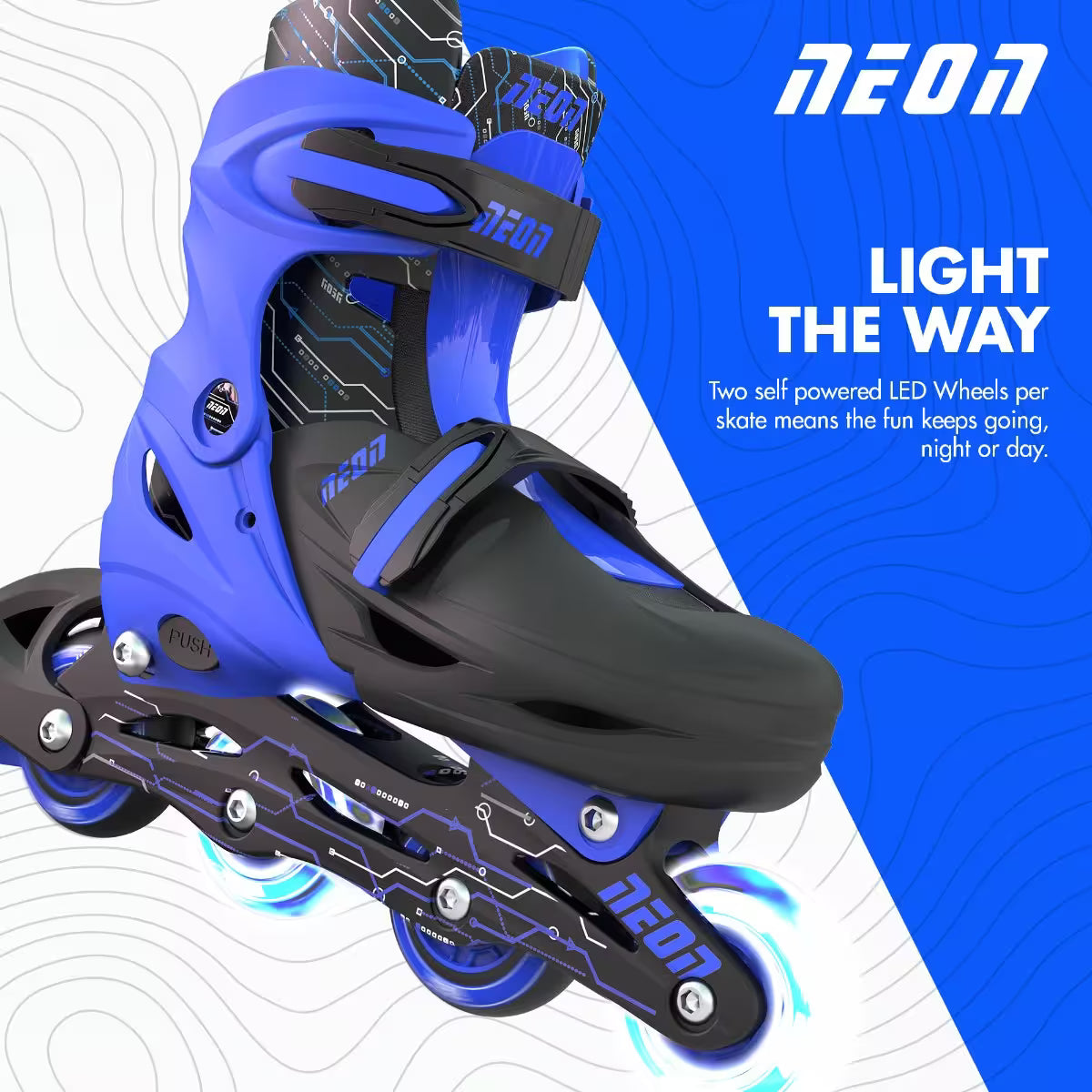 Patins Evolutivos Combo - Azul Neon - Yvolution