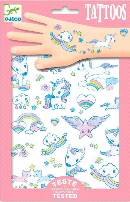 50 Tatuagens - Unicórnios com Glitter | Djeco