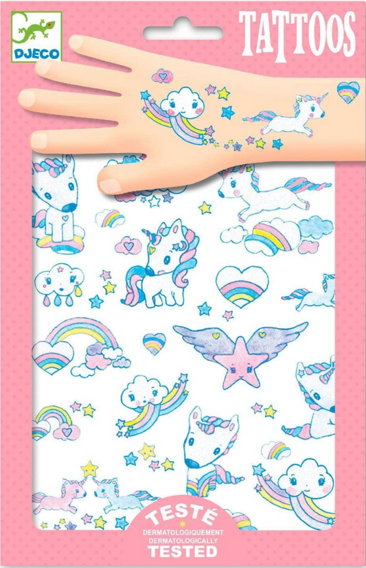 50 Tatuagens - Unicórnios com Glitter | Djeco
