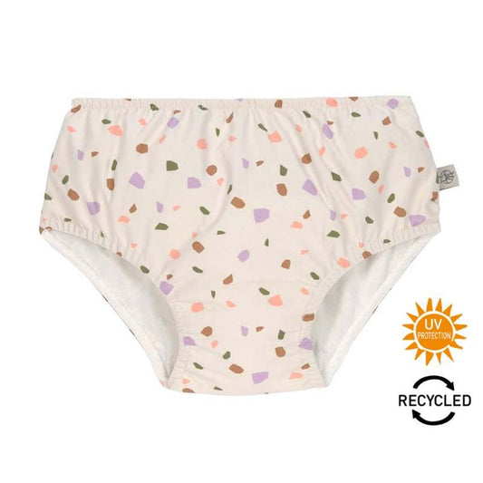 Cueca-Fralda de Praia com Folhos - Seixos Multicolor.