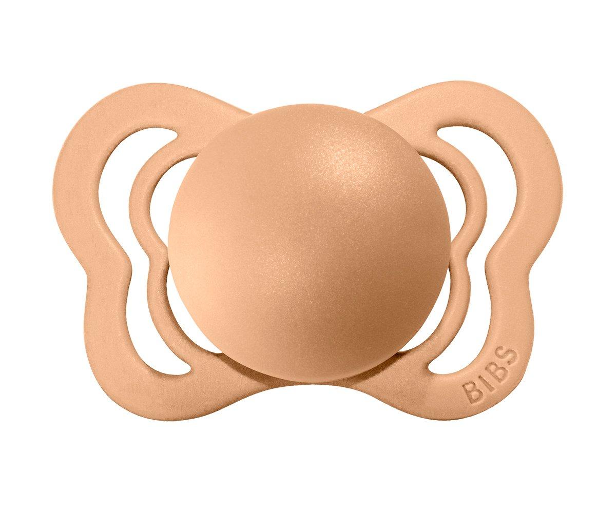 2 Chupetas BIBS Couture Silicone - (Vanilla/Peach).