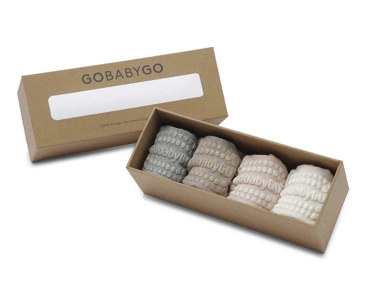 Box 4 meias sola anti-derrapante Bambu - Soft Pink.