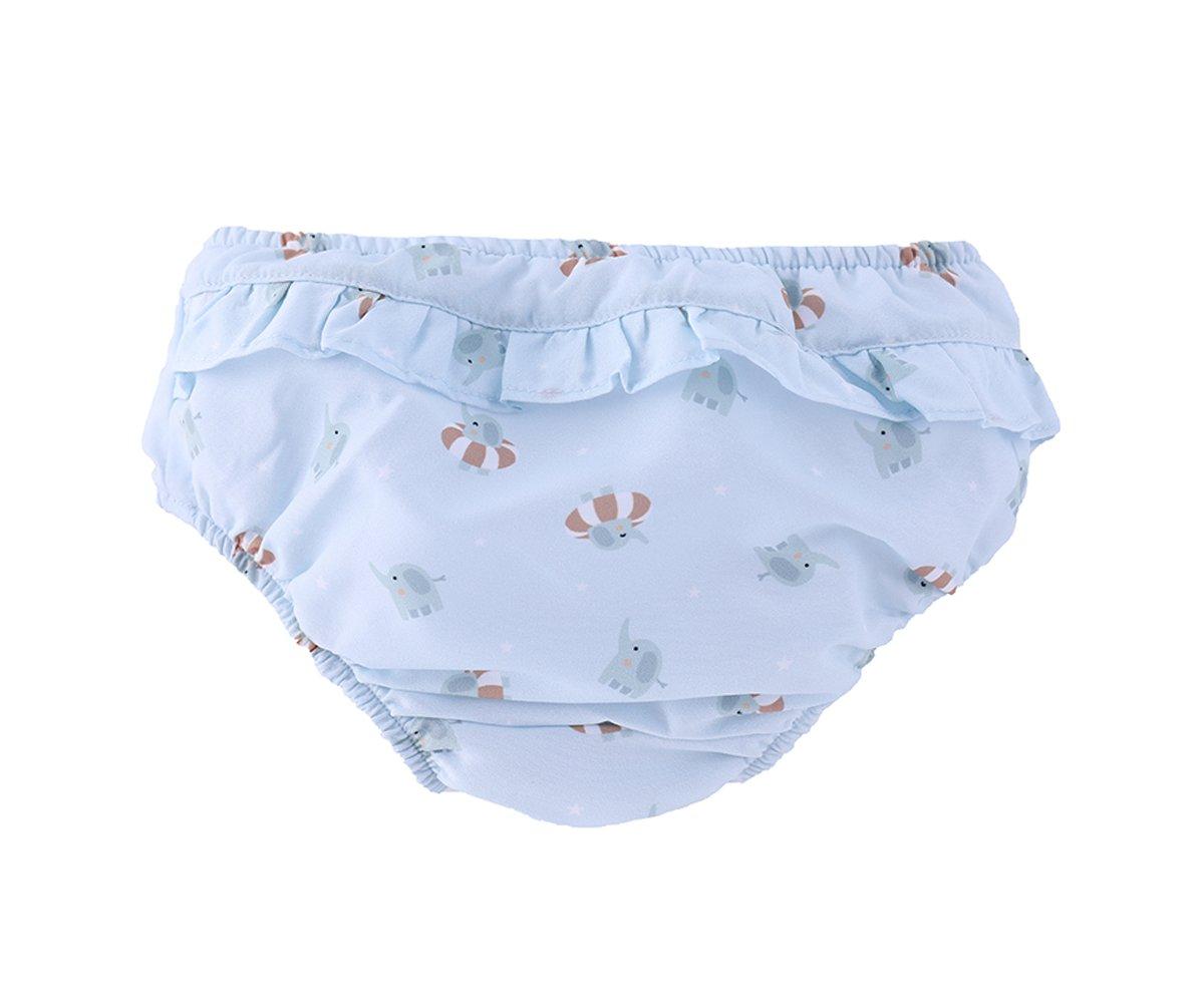 Cueca-Fralda Praia com Folhos - Baby Elephant.