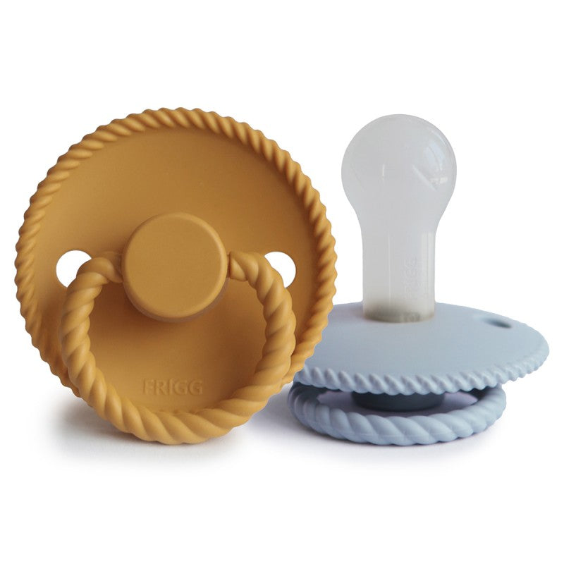 2 Chupetas Rope silicone - Frigg (Honey Gold / Powder Blue).